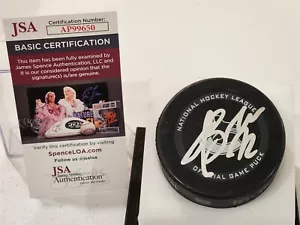 ANTHONY BEAUVILLIER signed CANUCKS official game puck JSA COA - Picture 1 of 2