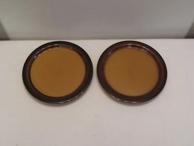 2 Melitta Teller Kuchenteller okergelb braun vintage  Ø ca 19 cm  NEU - Bild 1 von 4