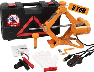 Kit De Gato Electrico Para Carro Auto 3 Toneladas 12V Levantar Cambiar Neumático - Picture 1 of 8