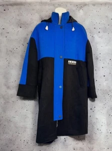 Abrigo de lana Peacebird, grande para mujer, azul/negro. Nuevo - Imagen 1 de 11