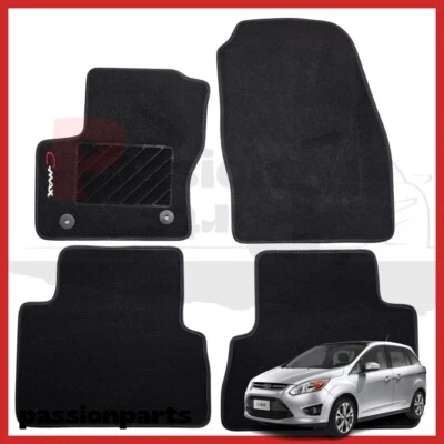 TAPPETI FORD IN MOQUETTE C-MAX DAL 2012 AL 2015 CON RICAMO E 2 FISSAGGI 4 PEZZI - Immagine 1 di 4