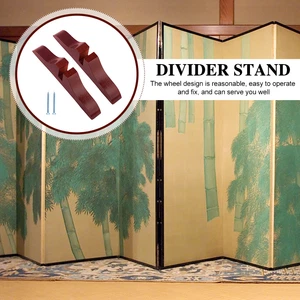 Room Divider Stand Partition Home Screen Panel Wood Feet Bracket Office - Picture 1 of 14