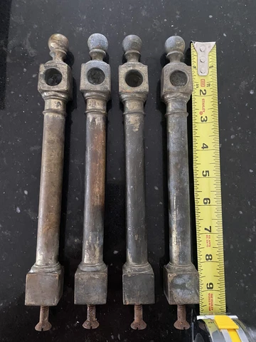 4 Brass Columns 9 Inches Tall 1 Inch Wide Cover
