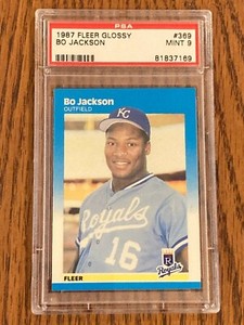 1987 FLEER GLOSSY #369 BO JACKSON RC ROOKIE PSA 9 MINT 