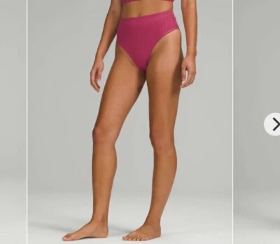 Parte inferior de natación Lululemon acanalada cintura alta extra escasa en lichi rosa talla: XS Foto 1 de 4