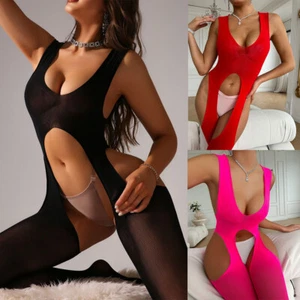 Lover Sexy Body stocking Suspender Catsuit Erotic Fetish Sex Underwear Bodysuit - Picture 1 of 25
