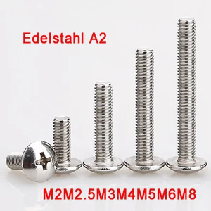M2 M2.5 M3 M4 Phillips Truss Head Screw Machine Screws - A2 304 Stainless Steel - Picture 1 of 4