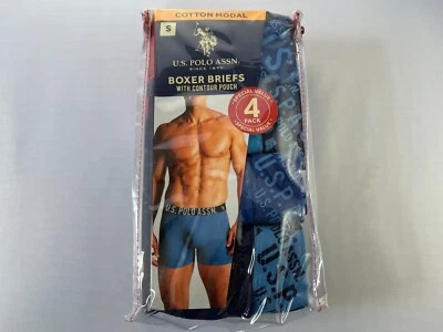 美国马球 ASSN 平角内裤 4 件装棉莫代尔多种蓝色 — 第 1/4 张图片