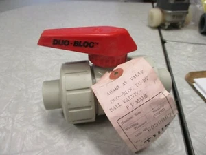 Ball Valve 1" Poly Propylene PP Duo Bloc Tru-Union Spigot / Butt End ASAHI - Picture 1 of 6