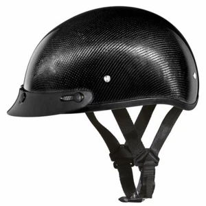 Daytona Grey Carbon Fiber Skull Cap Slim Motorcycle Helmet W Visor (2XS-4XL) - Bild 1 von 4