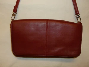 Wilsons Leather Red Leather Clutch/ Small Purse organizer - Picture 1 of 6