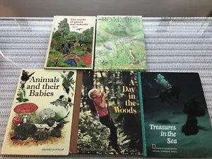 Lot of 5 Educational Books Nature Animals Plants Ecology Ocean Life Science - Picture 1 of 12