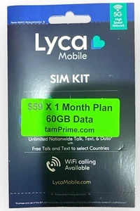 Lycamobile Prepaid $59 X 1 Month High Data plan Preloaded Sim Card Unlimited - Picture 1 of 3