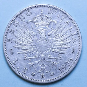 VITTORIO EMANUELE III 2 LIRE 1906 AQUILA SABAUDA PULITA BB ARGENTO REGNO ITALIA - Foto 1 di 2