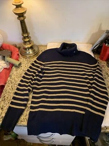 RALPH LAUREN WOMEN’s TURTLE NECK SWEATER SIZE 1X NAVY RLL LOGO GREEN LABEL NEW - Picture 1 of 10