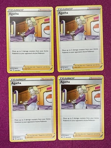 4X Pokémon TCG Agatha Chilling Reign 129/198 Regular Supporter Card NM/M 2021 - Picture 1 of 2
