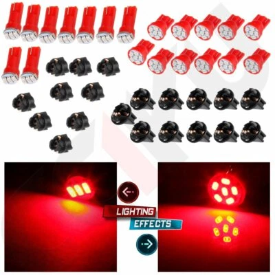T5 T10 Red LED Instrument Panel Cluster Gauge Dash Light Kits For Honda Accord - Image 1 of 4