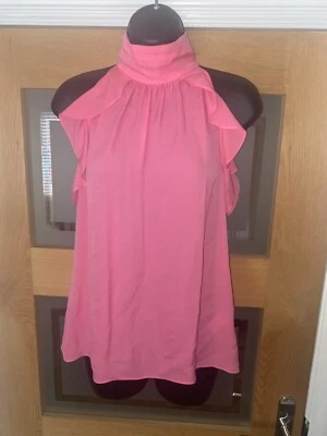 RACHEL ZOE PINK PURE SILK SLEEVELESS BLOUSE/TOP - SIZE 4 - SMALL - image 1 of 3