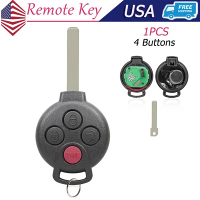 Car Key Fob for 2009 2010 2011 2012 2013 2014 2015 2016 Smart Fortwo KR55WK45144 - Image 1 of 4