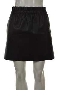 Zara Knit Womens Skirt Size S Black Faux Leather Straight Above Knee Casual - Picture 1 of 5