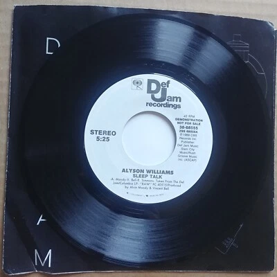 ALYSON WILLIAMS Sleep Talk 45 7" NEW JACK SWING SOUL Record Vinyl DJ PROMO - Image 1 of 2