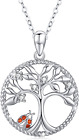 Collier arbre de vie pendentif coccinelle/licorne/llama collier argent sterling 925