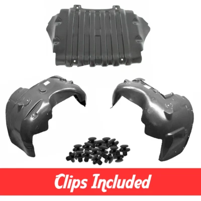 Fender Liner & Engine Under Cover Set w/ Clips For 2007-2014 Cadillac Escalade - Image 1 of 4