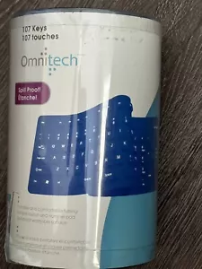 New Omnitech 107 Key Flexible Spillproof Silicone USB Keyboard Blue - Picture 1 of 1