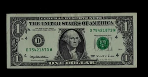 U.S.A ( 1 ) BANK  NOTE  FEDERAL RESERVE  OHIO  1 DOLLAR  1995 VERY FINE PLUS - Picture 1 of 2