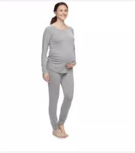 a:glow Maternity Women’s 2-Piece Pajama Sleepwear Set XXL NWT Grey Gray - Picture 1 of 1