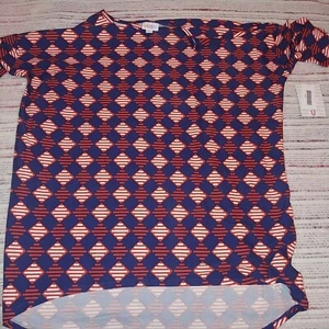 Lularoe blue red cream Irma S - Picture 1 of 1