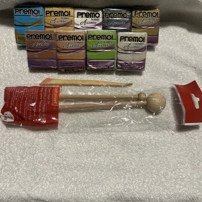 New, Sculpey PREMO ACCENTS Clay Bars, 2oz, Various Colors, 3 Tools Incl. - Image 1 of 4