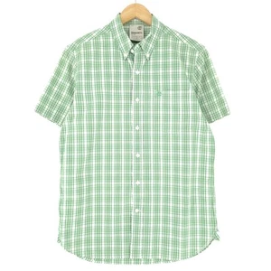 Vintage Timberland Men Shirt Green Check Cotton Md6 Size S - Picture 1 of 6