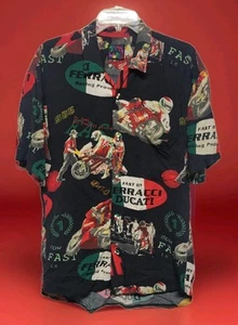 Vintage Jams World Fast Ferracci Ducati Moto Racing Products Hawaiihemd Herren L - Bild 1 von 11