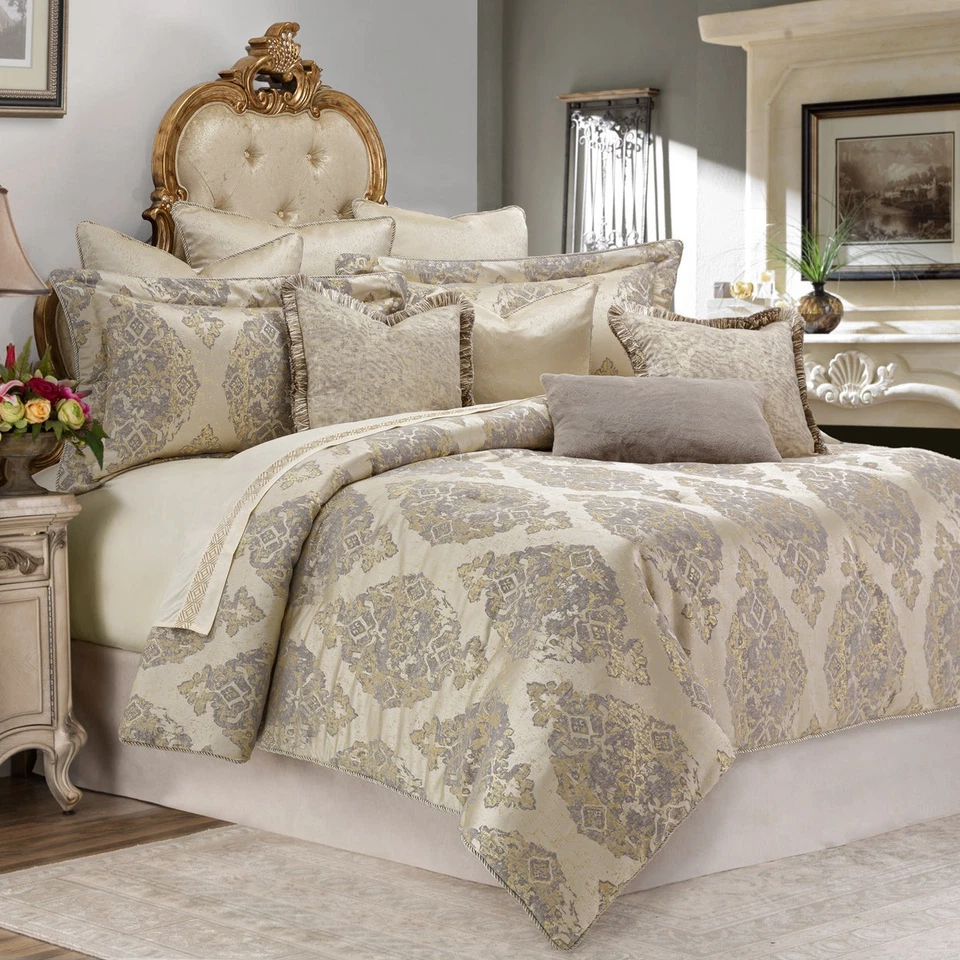 AICO Furniture - Bennett 9 Piece Queen Comforter Set"Champagne - Image 1 of 4
