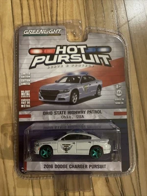 GREENLIGHT Hot Pursuit Ohio Highway Patrol 2016 Dodge Charger Green Machine - Image 1 of 4