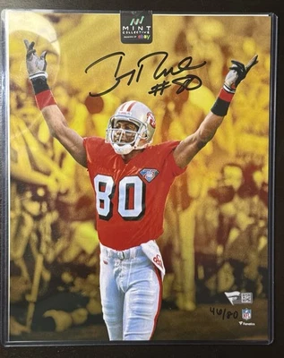 Fanáticos firmados por Jerry Rice 8x10 limitado a 80 certificado de autenticidad Foto 1 de 2