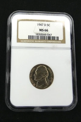 1947-D Jefferson Nickel NGC Certified MS 66. #2177 - Image 1 of 4