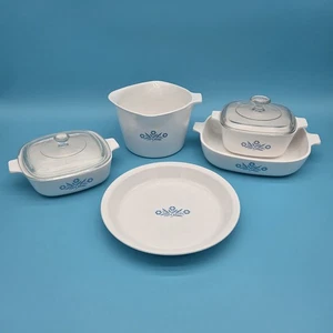 (7) De Colección '66-'69 Corningware Azul Aciano Varios Tamaños Y Piezas Colección - Imagen 1 de 18