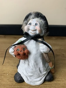 1991 Kristin Dreamsicles Cast Art Halloween Strega Statuina Zucca Scopa 5" - Foto 1 di 12