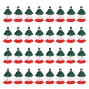 Mini Nappe Tristrato 1,6" Nappa Fatta a Mano Confezione da 50, Verde Bianco Rosso - Foto 1 di 6