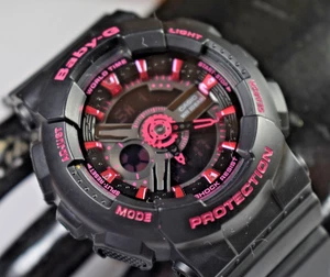 Casio BA111-1A (5338) Baby Digital/Analog Pink/Black Women's Watch NEW BATTERY - Picture 1 of 9