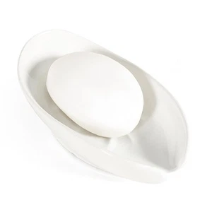 Soap Holder, Self Draining Soap Dish, Leaf Shape Ceramic Bar Soap Holder Drai... - Picture 1 of 5