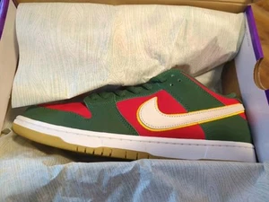Sz 12 Nike SB Dunk Low Pro Seattle Supersonics Mens Fire Red University Gold New - Picture 1 of 5