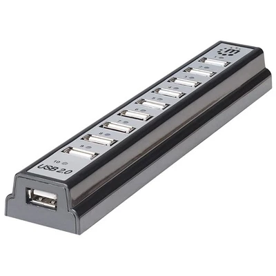 Manhattan 161572 Hi-Speed USB Desktop Hub, 10 USB 2.0 Type-A Ports,  (UK IMPORT) - Image 1 of 4
