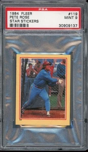 1984 Fleer Stickers Baseball #119 Pete Rose PSA 9 - Picture 1 of 2