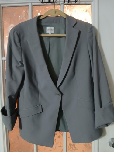 Versace Collection Blazer donna colletto due bottoni grigio taglia 12 lana Italia