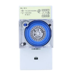 SUL181h Mechanischer Timer 24Stunden Quarzmotor Zeitschaltuhr Relais 110~230VAC - Bild 1 von 8