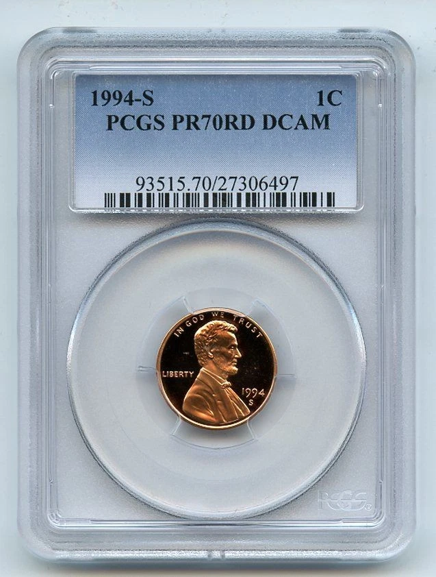 1994 S 1C Lincoln Cent Proof PCGS PR70DCAM - Image 1 of 1