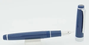 Sailor Pro Gear Slim Midnight Sky & Chrome Fountain Pen - 14kt Zoom Nib - Picture 1 of 4